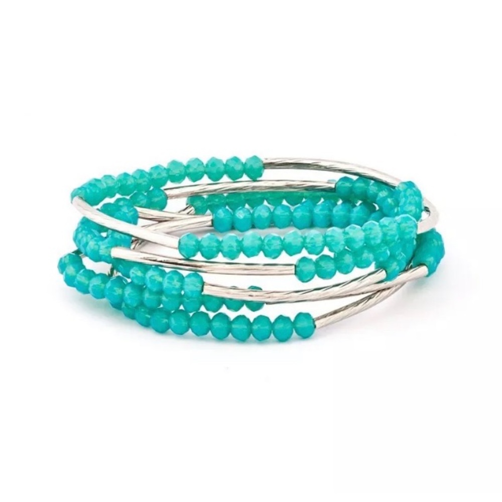 Chrysalis Integrity Aqua Stretch Beaded Bracelet